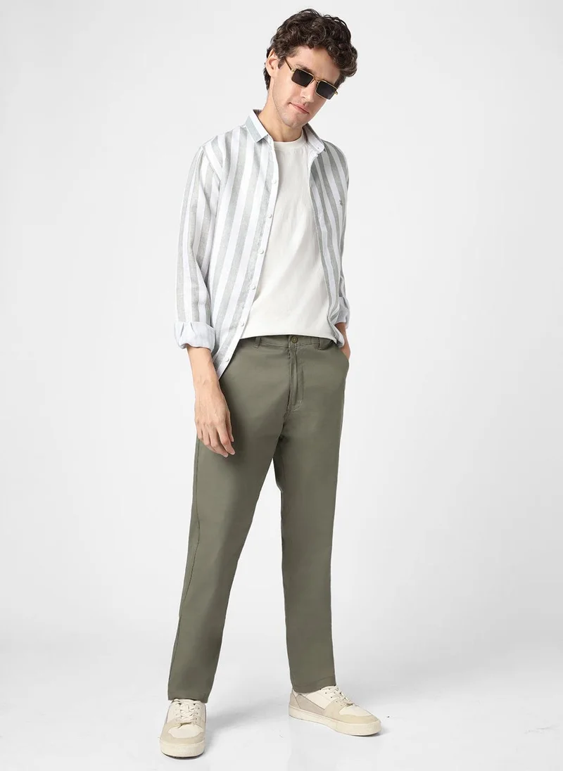 Urbano Fashion  Urbano Fashion Men's Light Grey Cotton Regular Fit Casual Chinos Trousers Stretch for Men | Best Price UAE